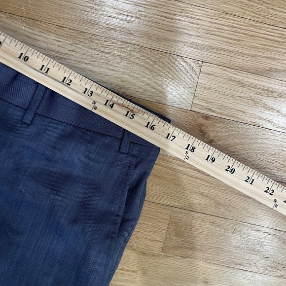 Canali Wool Silk Blend Dress Pants Navy Herringbone Flat Front Mens Size 34x28 - Picture 7 of 9